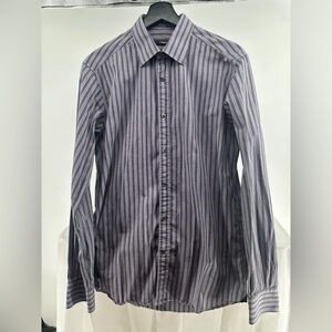 Z Zegna purple striped dress shirt